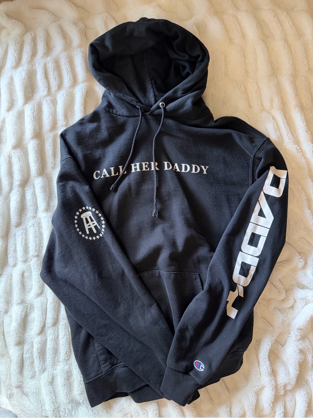 Champion Black Hoodie with Branded Tag